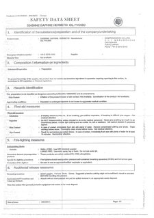 Idemitsu Daphne FVC68D - MSDS_Safety declaration of conformity_English download